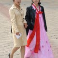 Девушки в Пхеньяне.