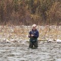 
      А в реке рыбы напихано, просто страшное количество. Вот Олег с важным видом периодически вынимает эту рыбу на сушу.
    